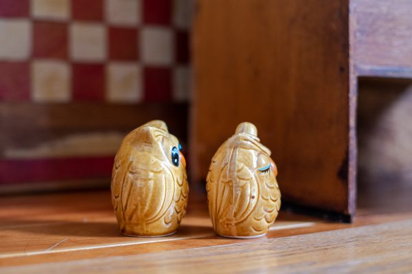 Vintage Salt and Pepper Shakers - Inseparable Owl Sweethearts