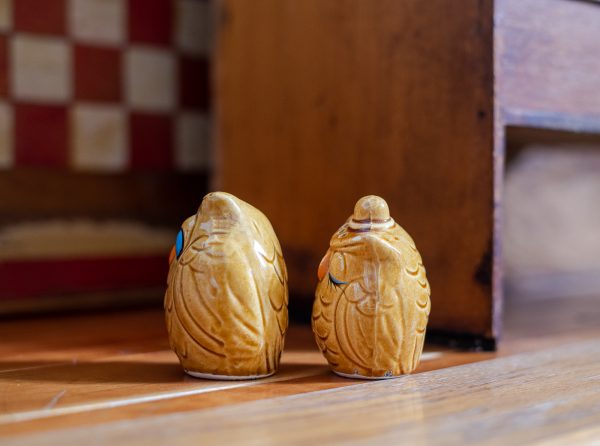 Vintage Salt and Pepper Shakers - Inseparable Owl Sweethearts