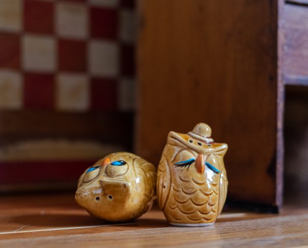 Vintage Salt and Pepper Shakers - Inseparable Owl Sweethearts