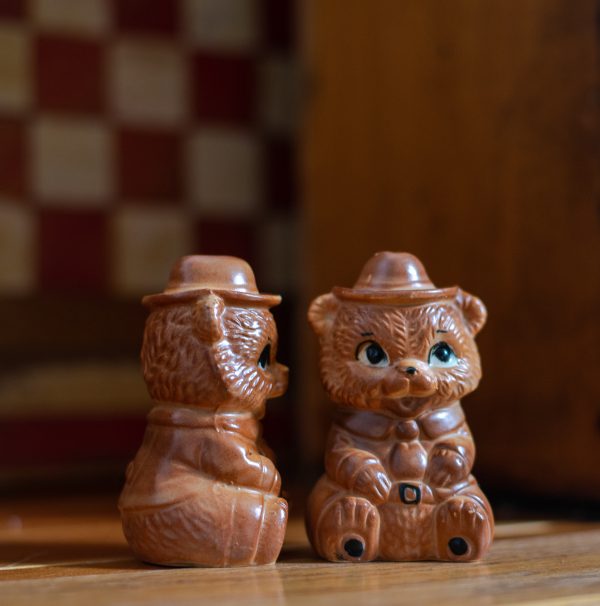 THRIFTCO Vintage Salt Pepper Shaker set SMOKEY THE BEAR