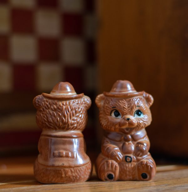 THRIFTCO Vintage Salt Pepper Shaker set SMOKEY THE BEAR