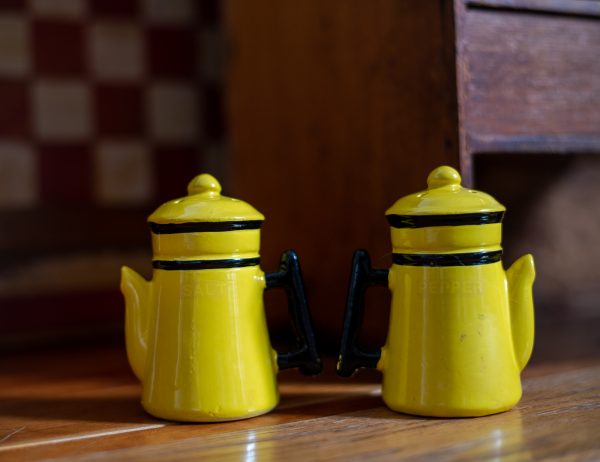 Vintage Salt and Pepper Shakers - Japan Yellow Coffee Pot