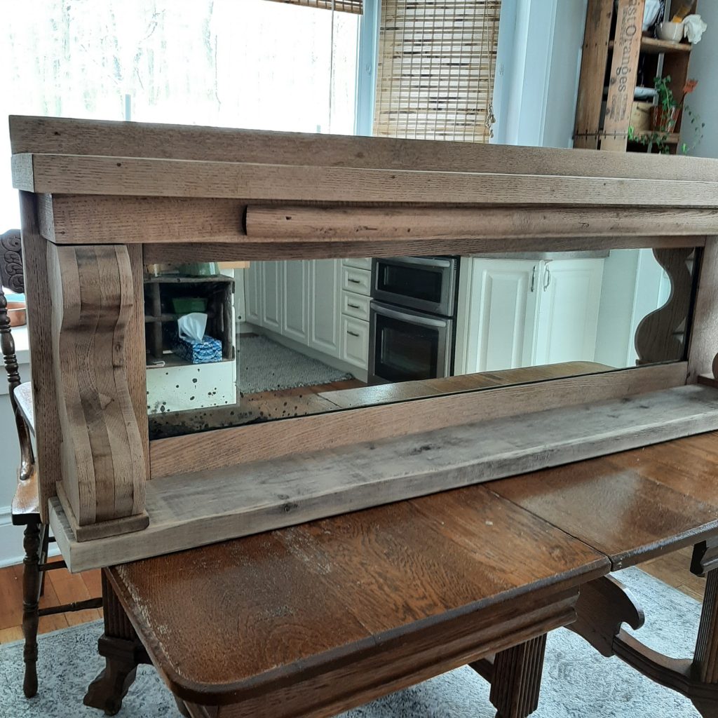 Antique Hutch Mirror Repurposed Shelf - Vinyet Etc