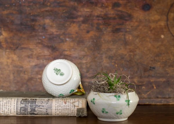 Vintage Belleek, Shamrock Creamer and Sugar