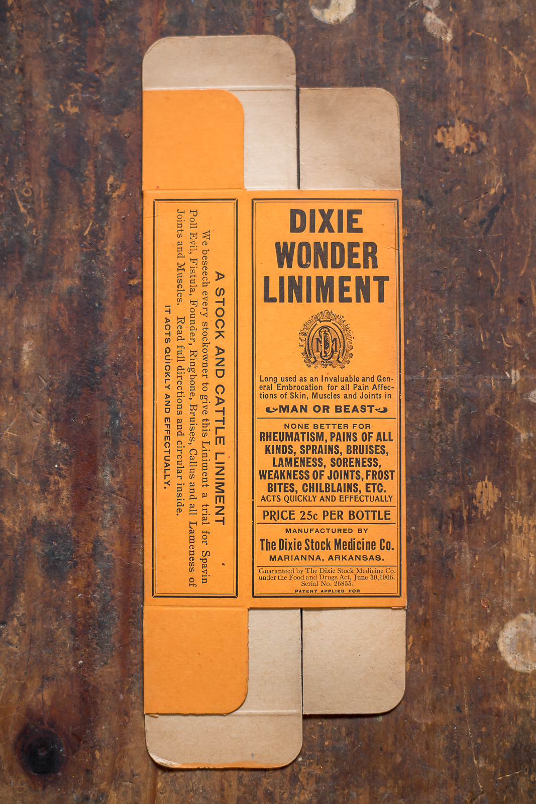 Vintage Cardboard Medicine Box - Dixie Wonder Liniment - Vin'yet Etc.