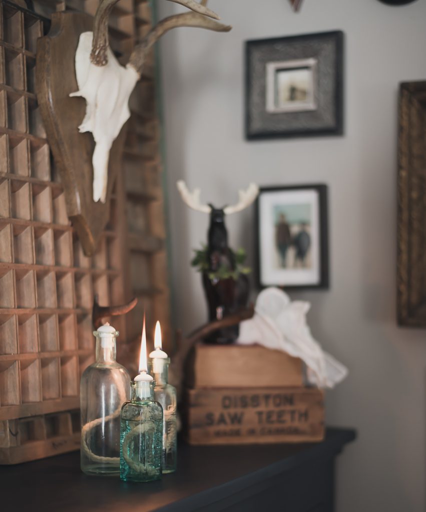 DIY Oil Lantern With Vintage Bottles 