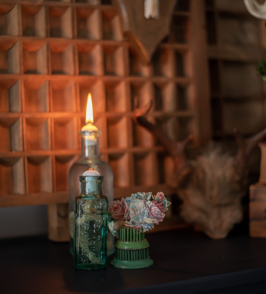 DIY Oil Lantern With Vintage Bottles 