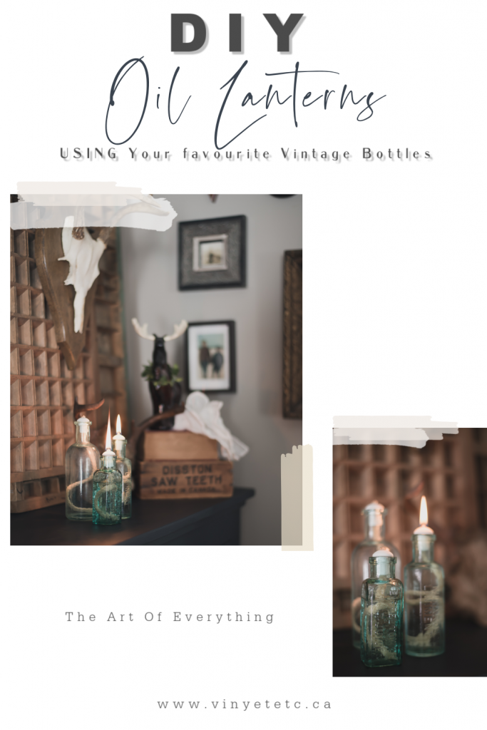 DIY Oil Lantern With Vintage Bottles 