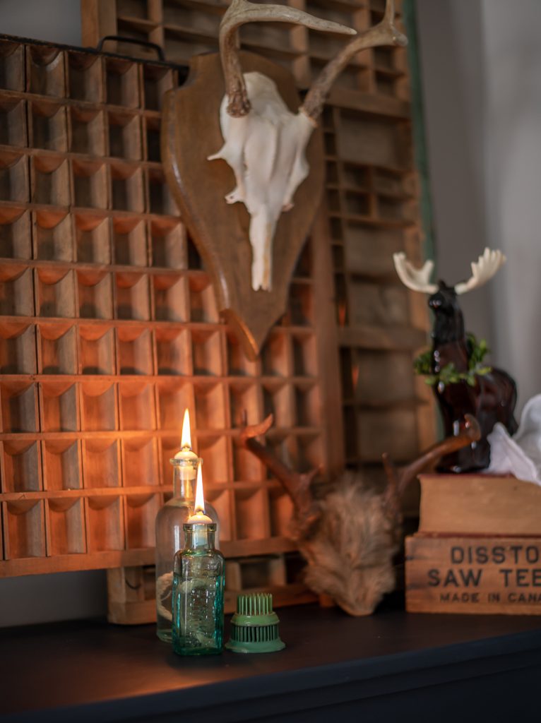 DIY Oil Lantern With Vintage Bottles 